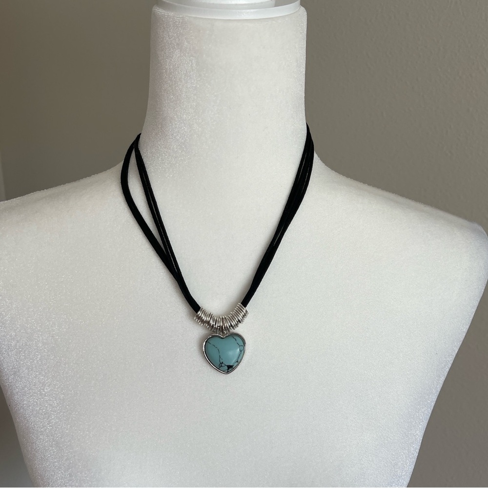 NEW Turquoise Heart Pendant Necklace